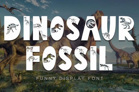 Dinosaur Fossil Font: A Playful Display Typeface for Crafters and Makers